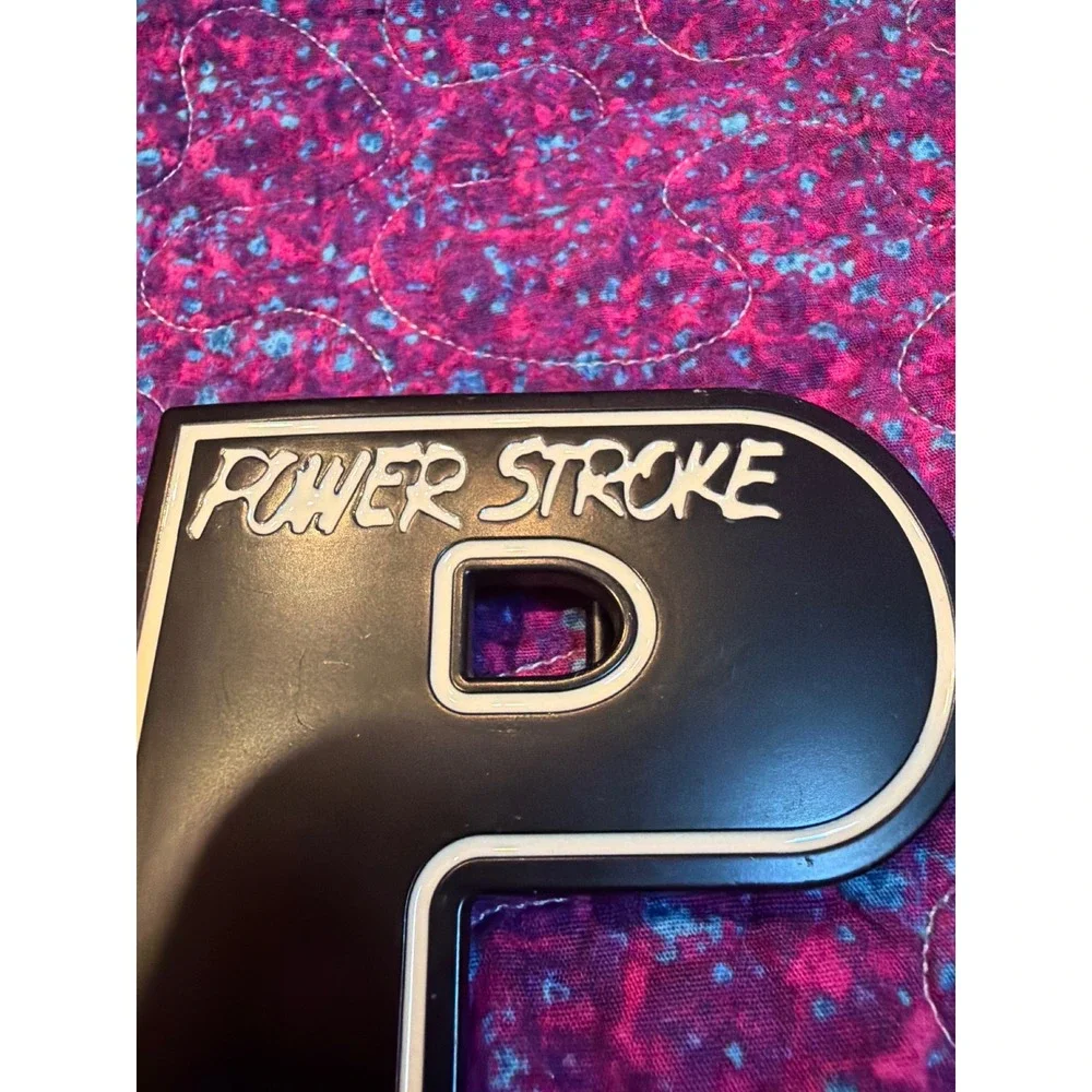 Power Stroke Diesel Belt Buckle Black White Enamel Letter P Ford Truck Accessory